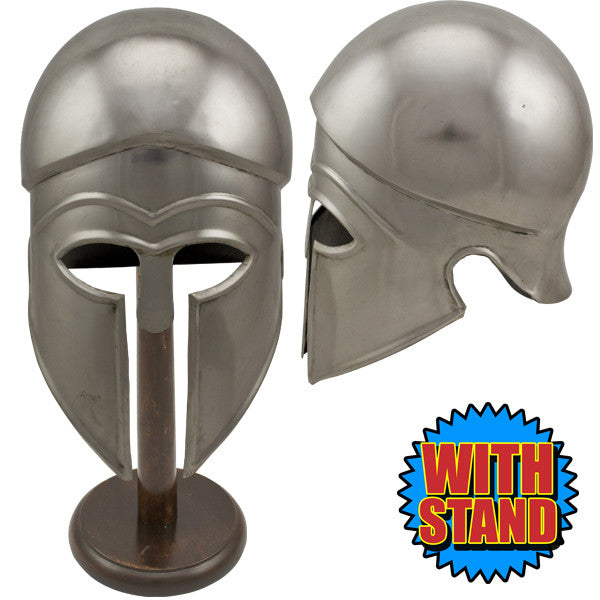 Carbon Steel Corinthian Greek Helmet with stand, , Panther Trading Company- Panther Wholesale