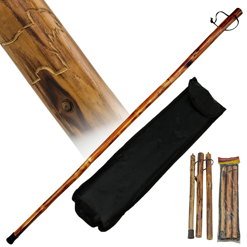 Collapsible Wooden Hiking Cane from Red Deer - Bear, , Panther Trading Company- Panther Wholesale