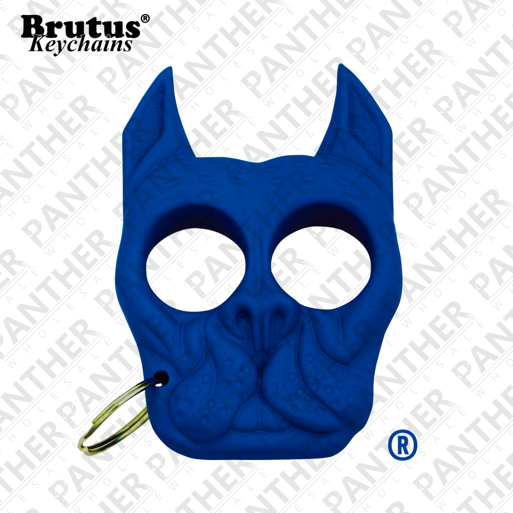 Brutus the Bull Dog - Public Safety Keychain - Blue, , Panther Trading Company- Panther Wholesale