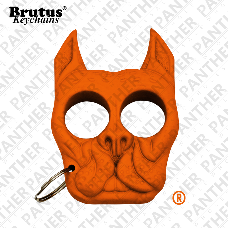 Brutus the Bull Dog - Public Safety Keychain - Orange, , Panther Trading Company- Panther Wholesale