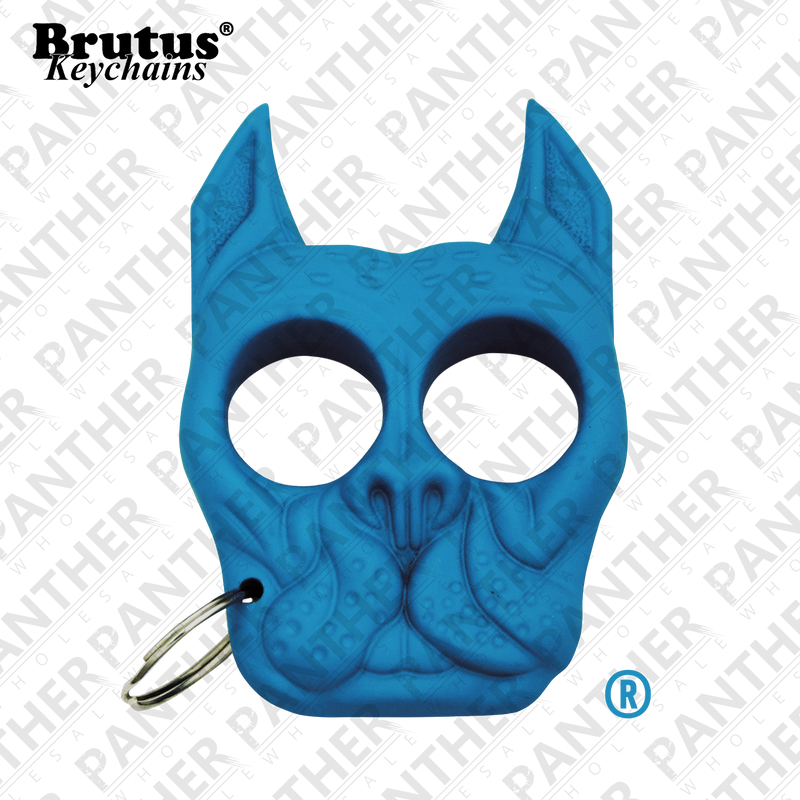Brutus the Bull Dog - Public Safety Keychain - Light Blue, , Panther Trading Company- Panther Wholesale
