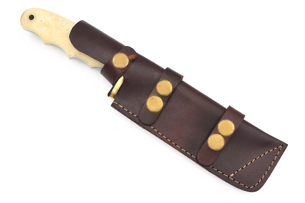 Red Deer® Damuscus Hunting Knife W. Leather Case