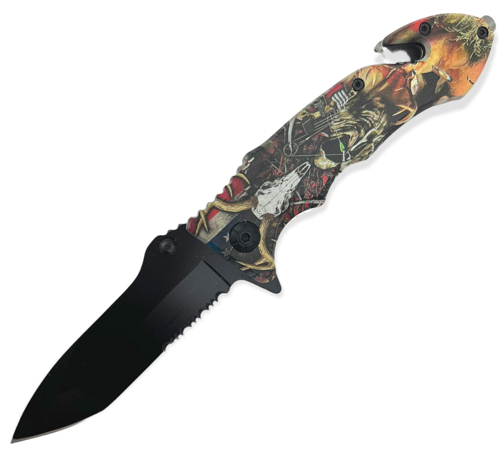 Tiger USA Spring Assisted Knife DEER Tanto