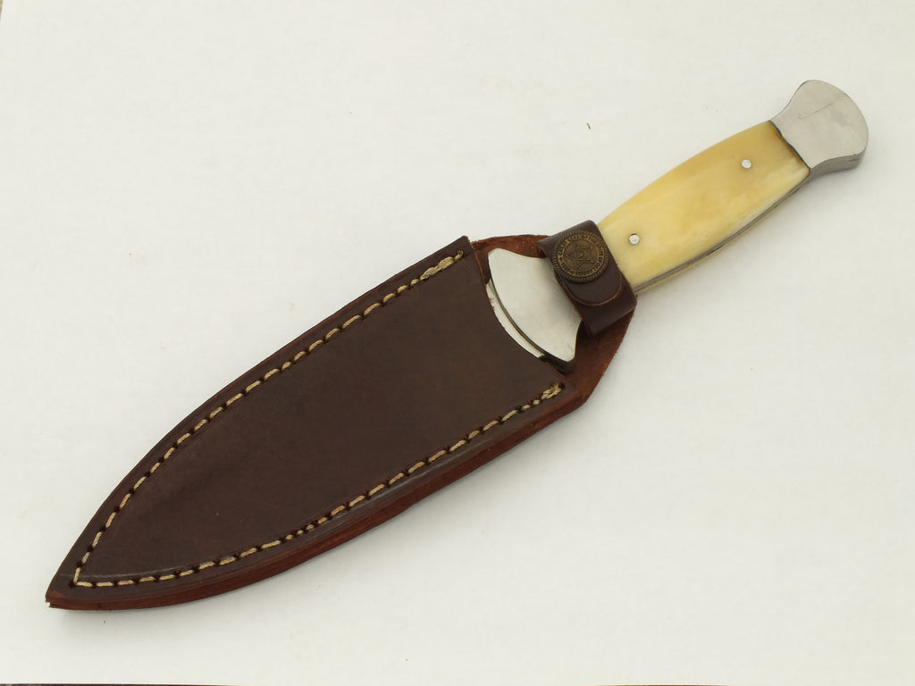Red Deer White Buffalo Bone Handle Hunting Dagger 7.5 Inches