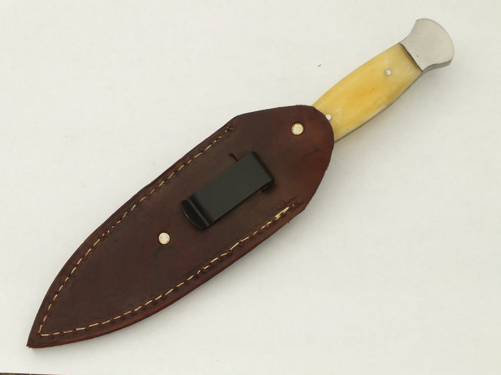 Red Deer White Buffalo Bone Handle Hunting Dagger 7.5 Inches