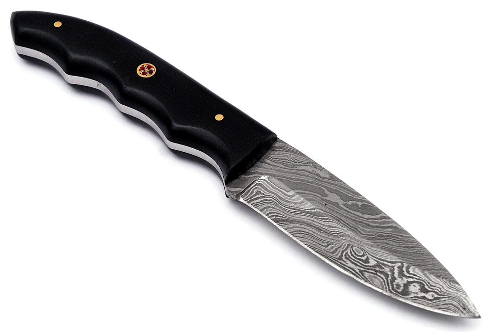Full Tang Drop Point Damascus Steel Hunting Knife W/ Sheath