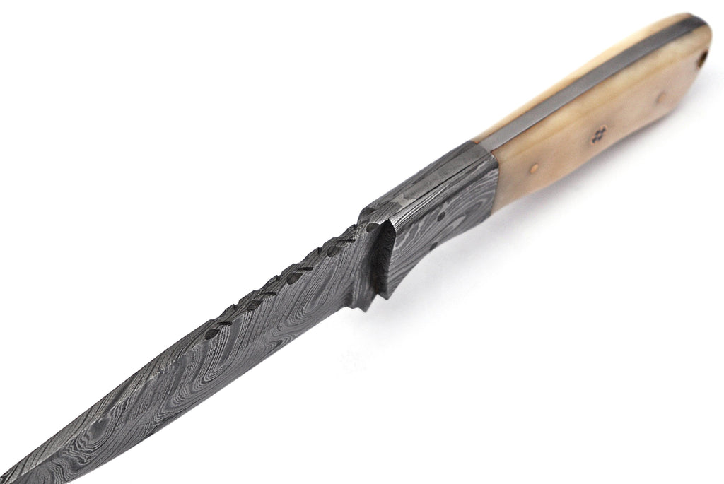 Full Tang Drop Point Damascus Steel Hunting Knife W/ Sheath