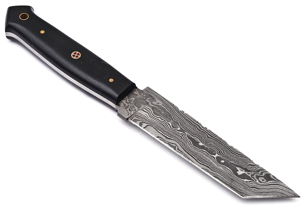 Full Tang Drop Point Damascus Steel Hunting Knife W/ Sheath