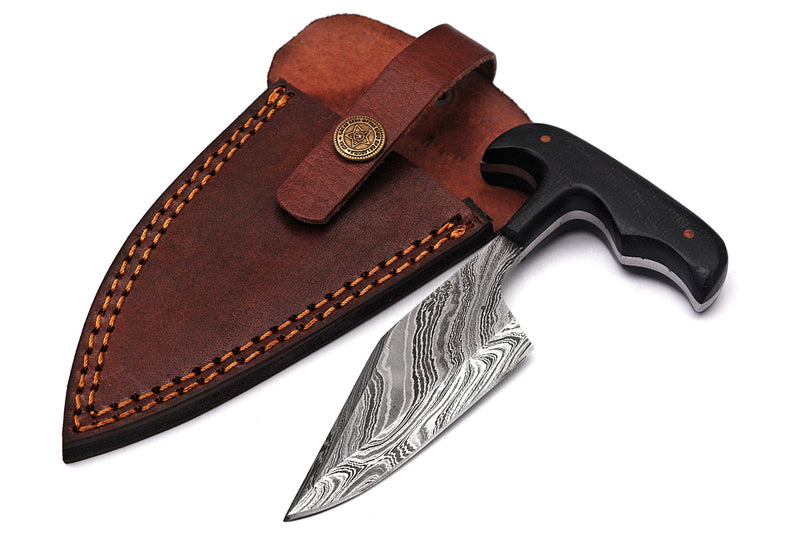 Full Tang Drop Point Damascus Steel Hunting Knife W/ Sheath