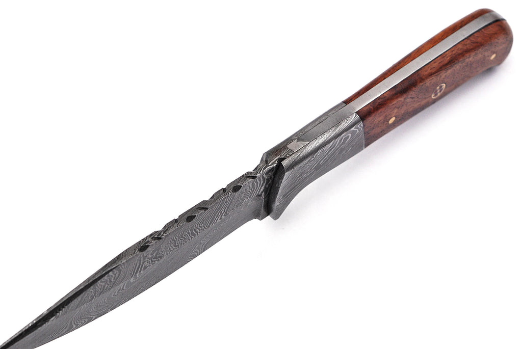 Full Tang Drop Point Damascus Steel Hunting Knife W/ Sheath