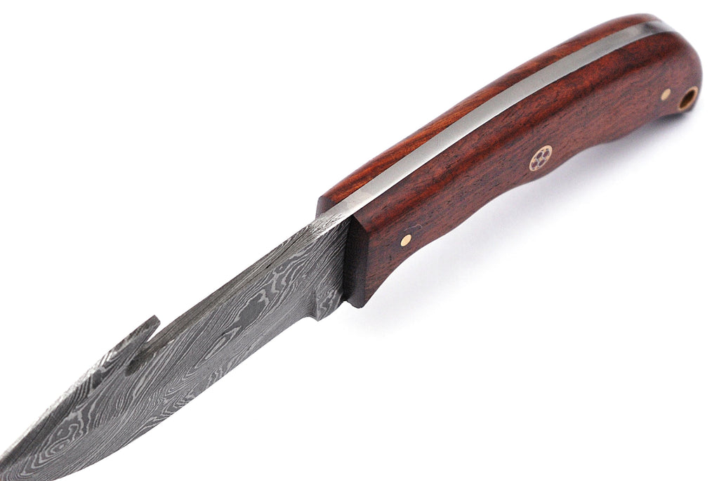 Full Tang Drop Point Damascus Steel Hunting Knife W/ Sheath