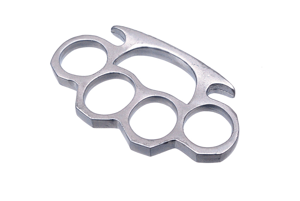 Solid Steel Knuckle Duster Brass Knuckle - Silver
