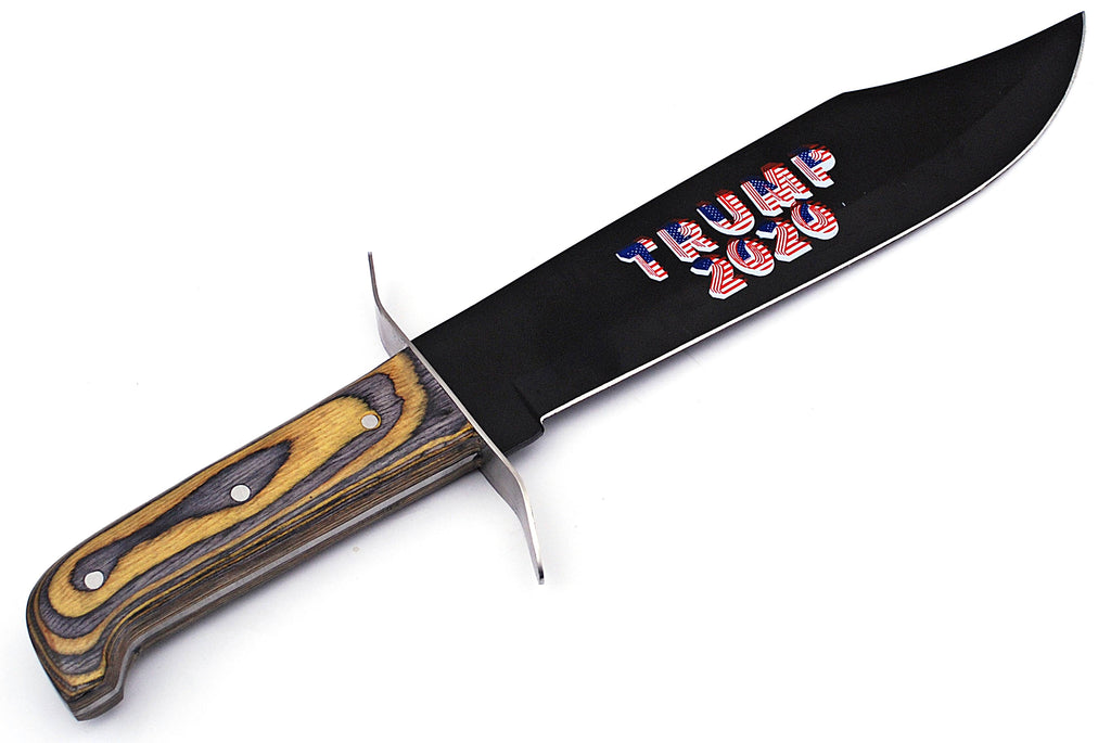 American Flag Trump 2020 Fixed Blade Bowie Knife