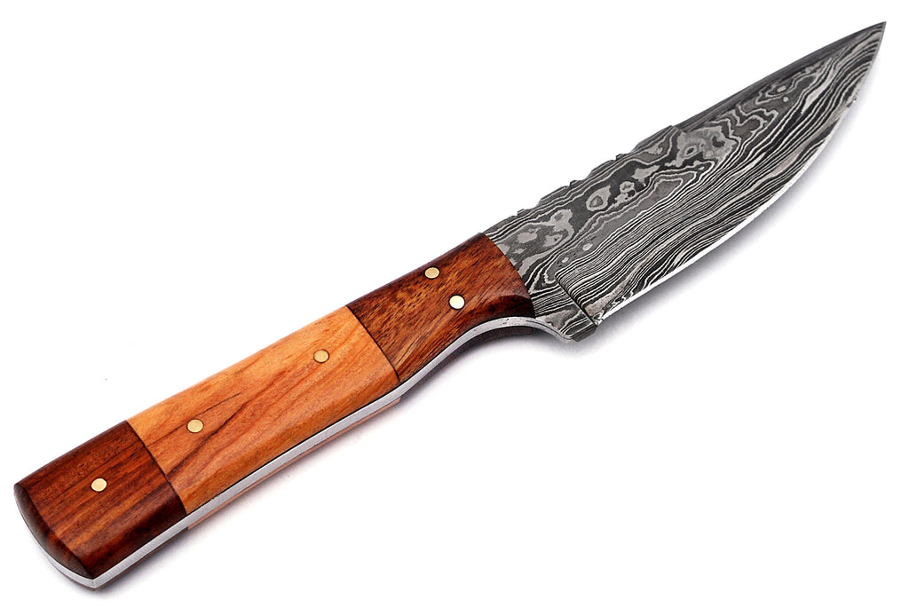 Full Tang Drop Point Damascus Steel Hunting Knife W/ Sheath