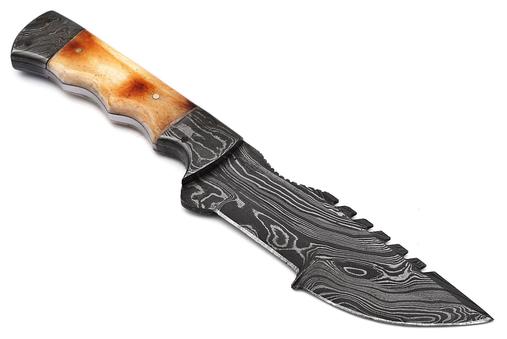 Full Tang Drop Point Damascus Steel Hunting Knife W/ Sheath