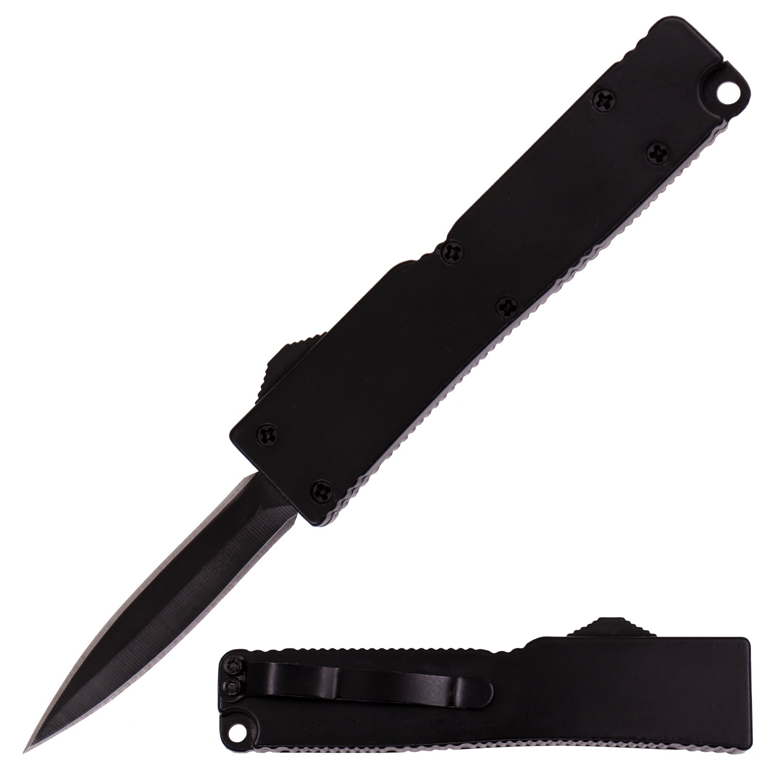 5 Inch OTF Automatic Knife Firecracker A1 - Black – Panther Wholesale