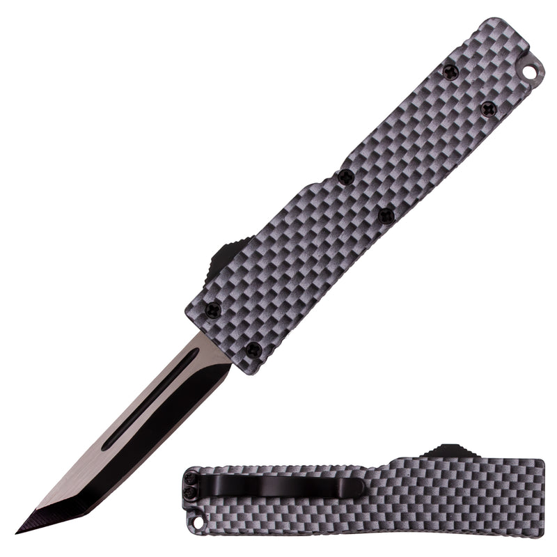 5 Inch OTF Automatic Knife Firecracker A1 - Carbon Fiber Tanto