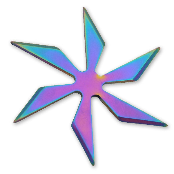 6 Blade Weighted star -Rainbow, , Panther Trading Company- Panther Wholesale