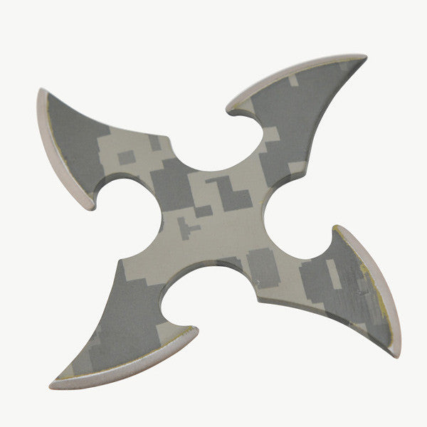 4 Bladed Green Camo Throwing star, , Panther Trading Company- Panther Wholesale