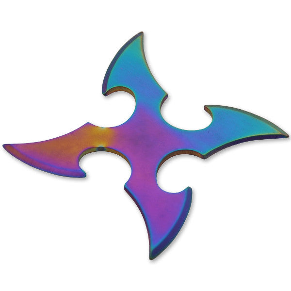 4 Blade Throwing Star-Rainbow, , Panther Trading Company- Panther Wholesale