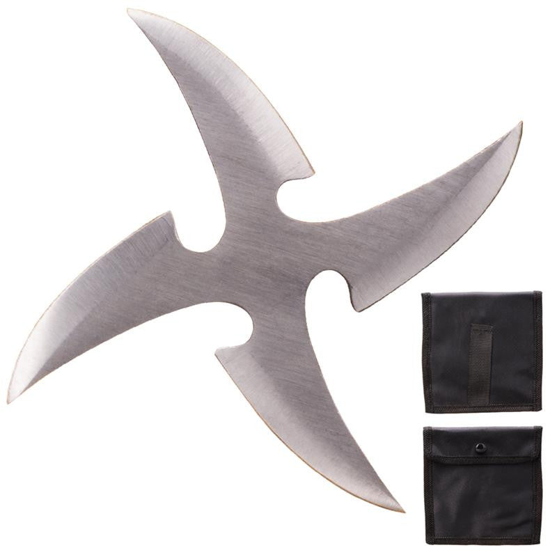 Silver Stainless Steel Throwing Star, , Panther Trading Company- Panther Wholesale