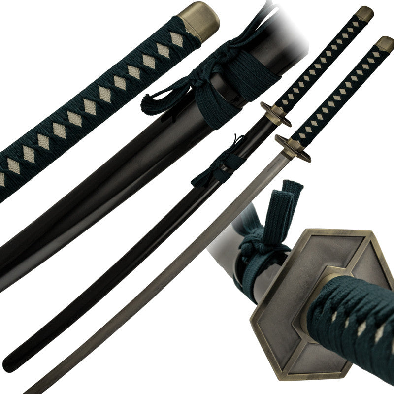 Forest Green Fabric Wrapped Katana and Scabbard, , Panther Trading Company- Panther Wholesale