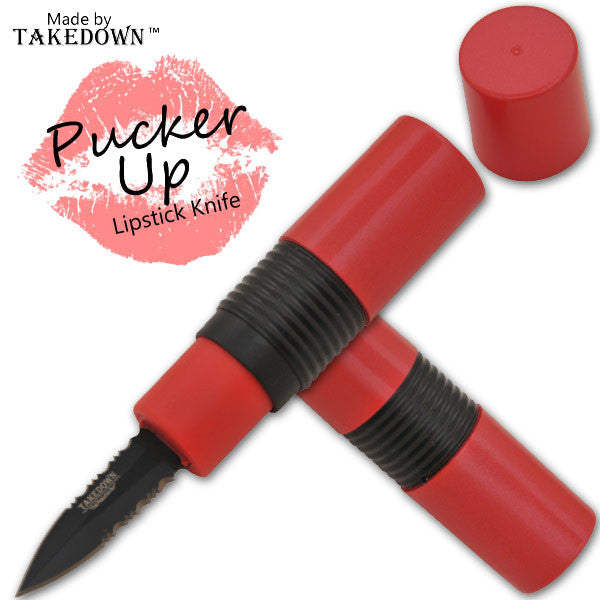4.5 Inch Pucker-Up Lipstick Knife (Red), , Panther Trading Company- Panther Wholesale