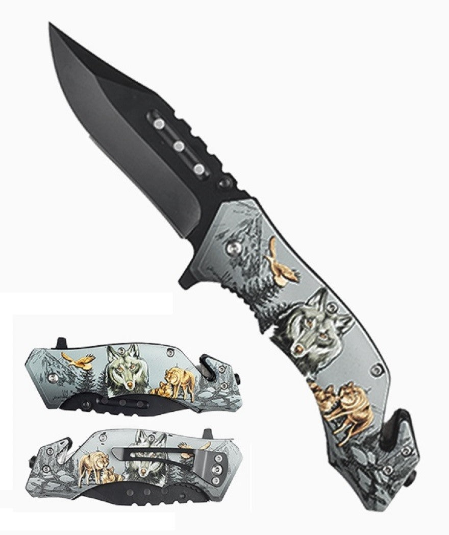 4.5" Assisted Pocket Knife Wolf