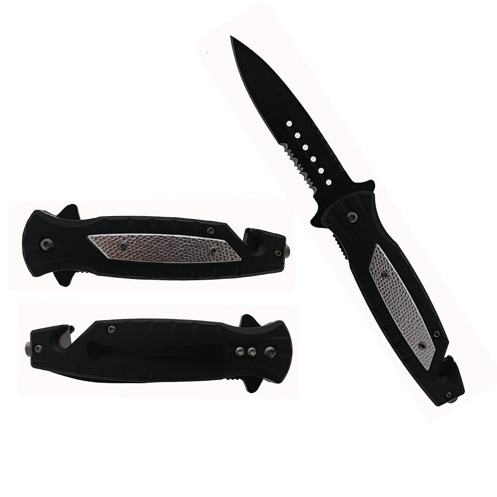 3.5" Black Blade 4.5" Silver Aluminum Handle