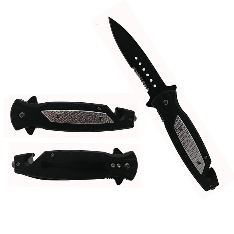 3.5" Black Blade 4.5" Silver Handle