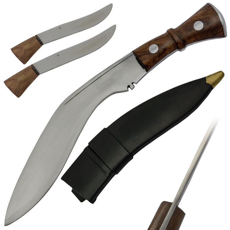 Gurkha Kukri Service Machete (Brown) [Thicker Blade], , Panther Trading Company- Panther Wholesale