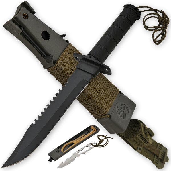 Jungle King Hunting & Survival Knife - Black, , Panther Trading Company- Panther Wholesale