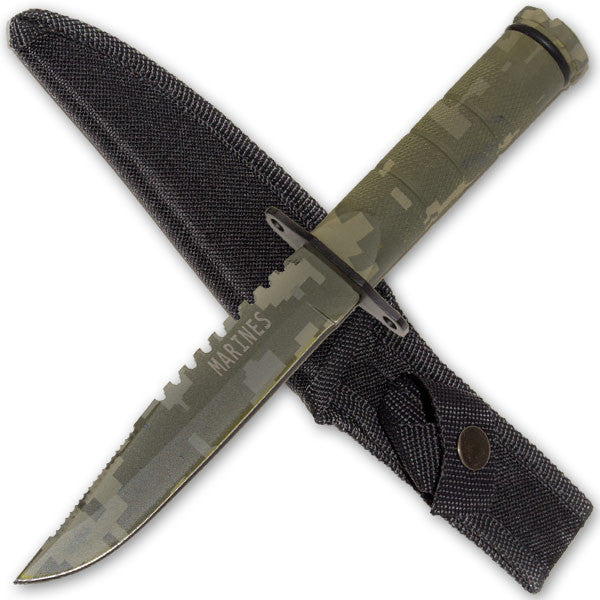 Mini Survival Knife W/ Sheath & Compass (Marines), , Panther Trading Company- Panther Wholesale