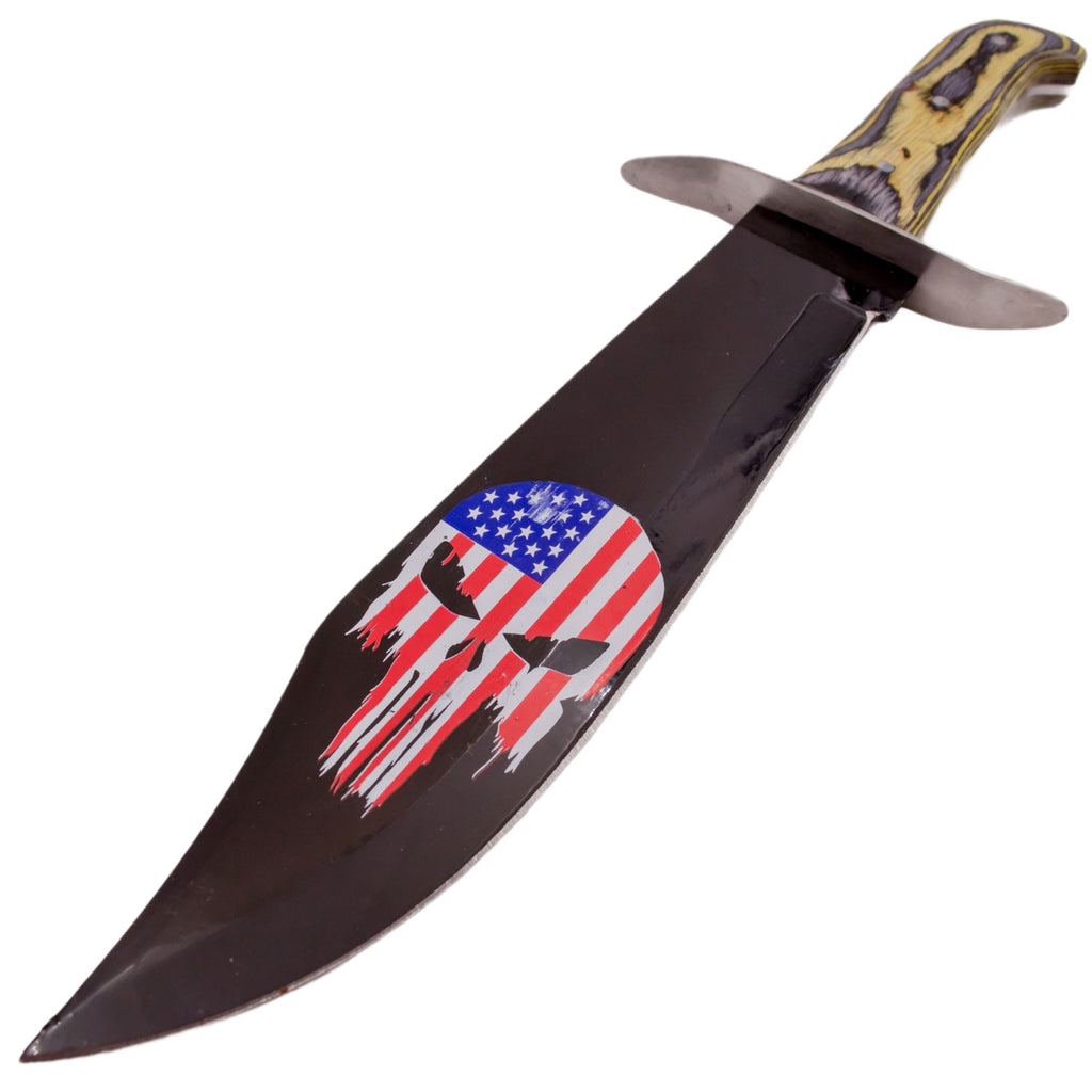 15 Inch American Bowie Yellow Pakka Wood Hilt Full Tang Bowie 440 Stainless
