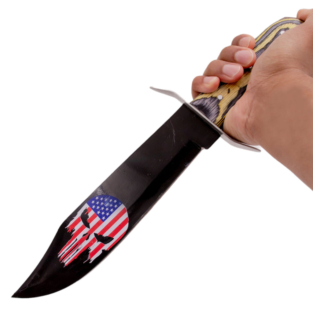 15 Inch American Bowie Yellow Pakka Wood Hilt Full Tang Bowie 440 Stainless