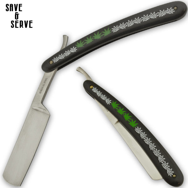 8&#34; Herb Straight Razor Surgical Steel, , Panther Trading Company- Panther Wholesale
