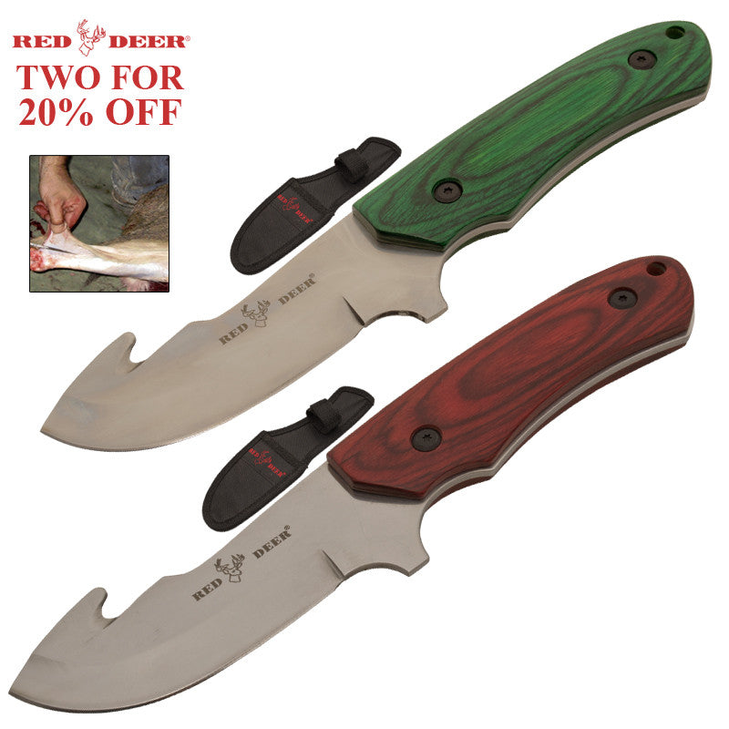 Dual Knife Red Deer Hunting Skinner Two For 20% Off Set, , Panther Trading Company- Panther Wholesale