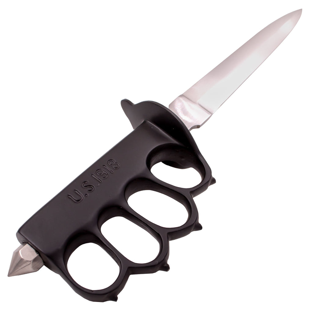 11 Inch Trench Knife Carbon Steel Blade (Black)