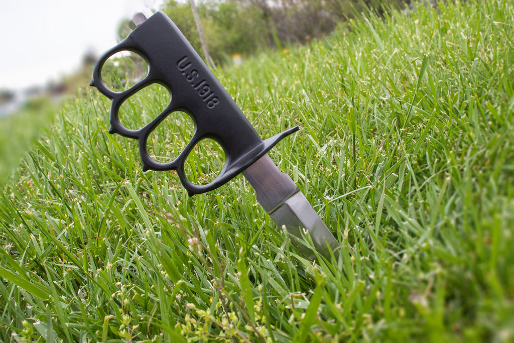 11 Inch Trench Knife Carbon Steel Blade (Black)