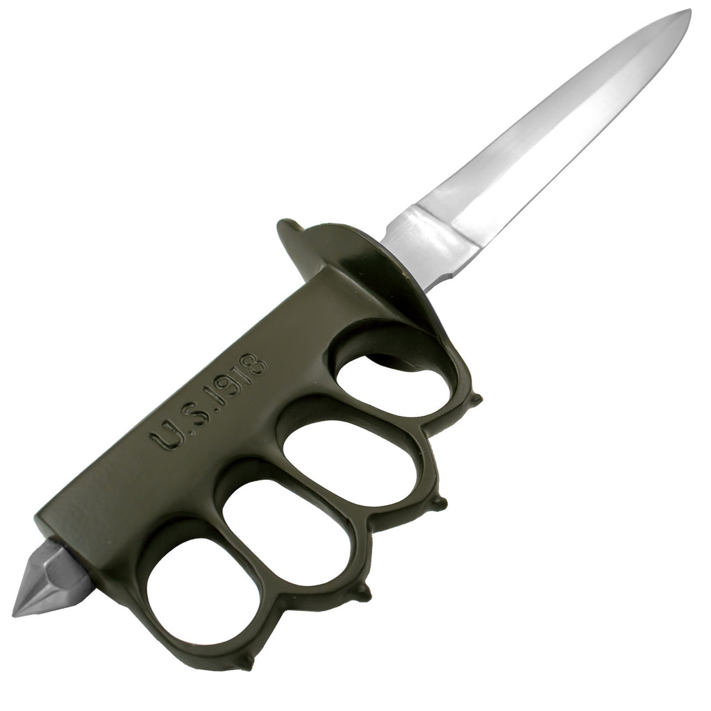 11 Inch Trench Knife Carbon Steel Blade (Green)