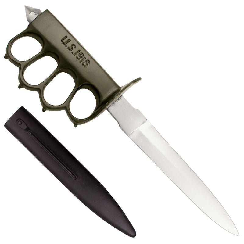 11 Inch Trench Knife Carbon Steel Blade (Green)