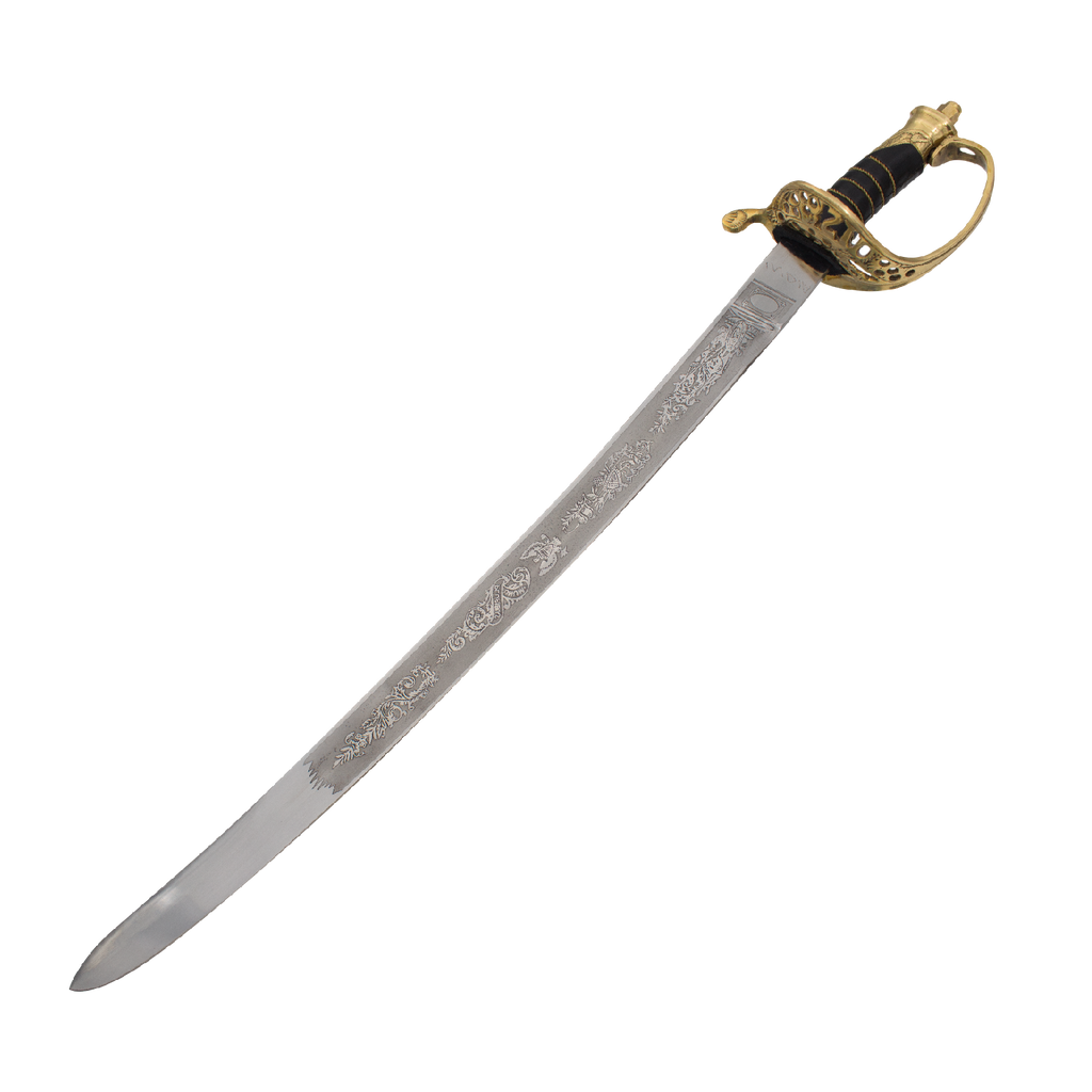 Civil War Engraved Sword With Carbon Steel Scabbard, , Panther Trading Company- Panther Wholesale