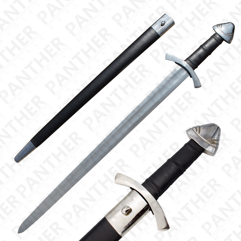 Viking Battle Ready Sword and Scabbard Set - Silver, , Panther Trading Company- Panther Wholesale