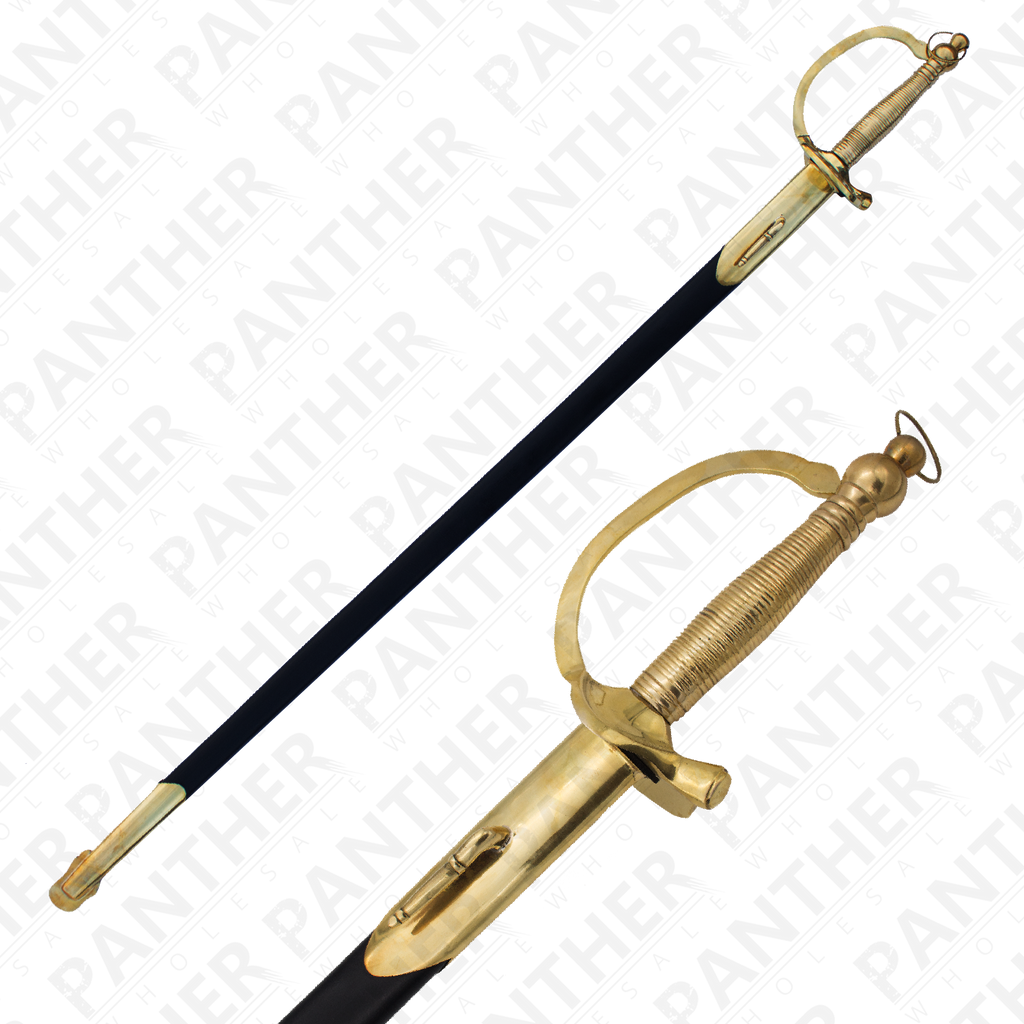 Civil War Sabre With Genuine Leather and Real Brass Scabbard, , Panther Trading Company- Panther Wholesale