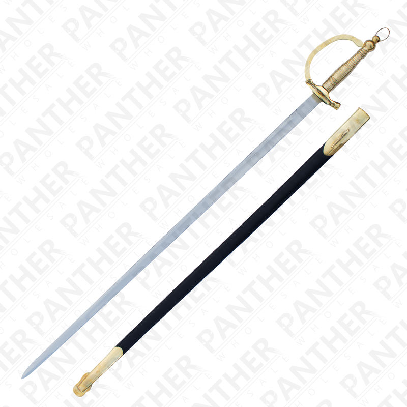 Civil War Sabre With Genuine Leather and Real Brass Scabbard, , Panther Trading Company- Panther Wholesale