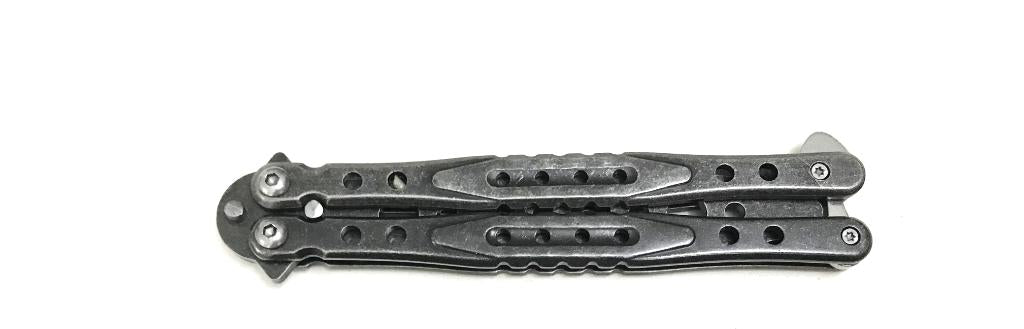 Stone wash trainer butterfly knife (Grey)