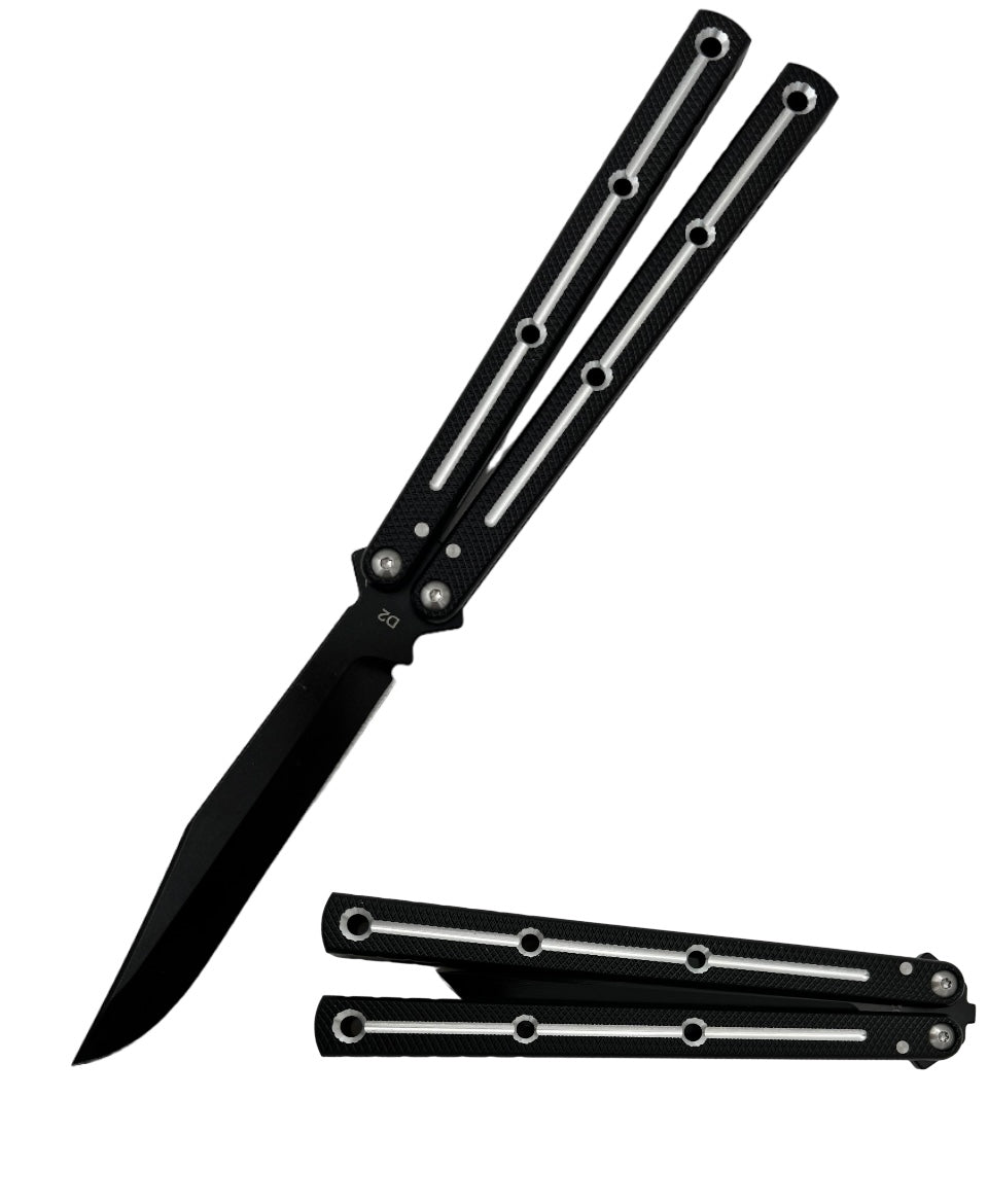 High Quality CNC Machined Butterfly Knife Black Aircraft Aluminum