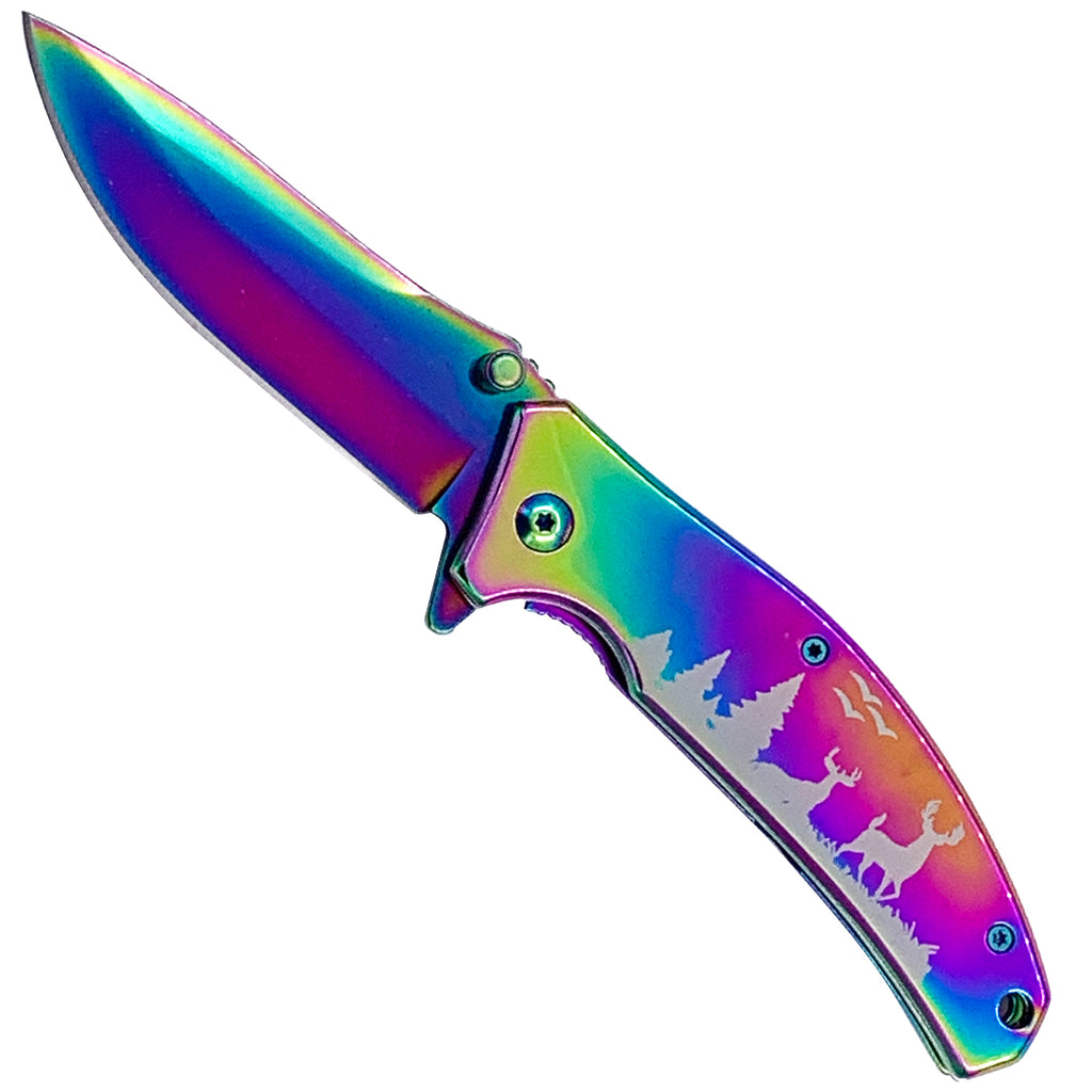 Natures Beauty Rainbow Knife Wildlife Scene