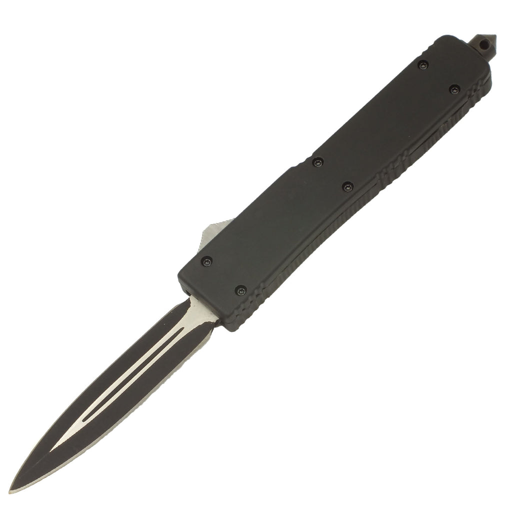 Black Night OTF Black Blade Spear Point Knife