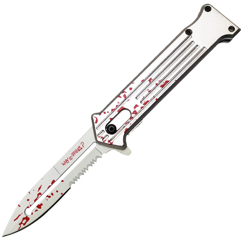 Pale Moonlight Why So Serious Joker Folding Knife